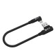 GCR Кабель PREMIUM 0.3m Lightning угловой для PowerBank, MFI, силикон черный, AL case черный, GCR-53916