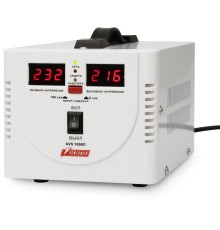 Стабилизатор POWERMAN AVS 1000D, ступенчатый регулятор, цифровые индикаторы уровней напряжения, 1000ВА, 140-260В, максимальный входной ток 7А, 2 евророзетки, IP-20, напольный,  200мм х 150мм х 140мм, 2,3 кг./ Stabilizer POWERMAN AVS 1000D, step-type regul