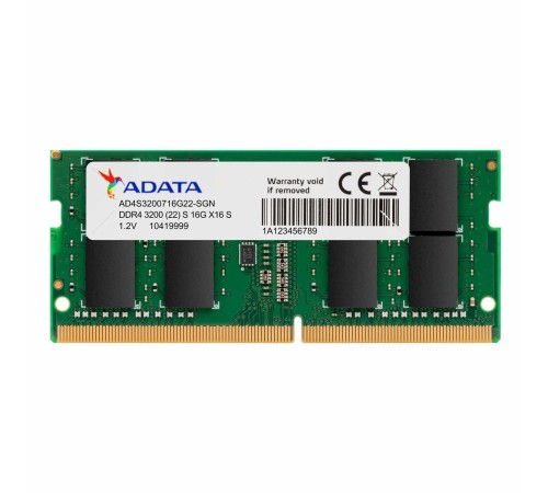 Модуль памяти ADATA 8GB DDR4 3200 SO-DIMM Premier AD4S32008G22-SGN, CL22, 1.2V Модуль памяти ADATA 8GB DDR4 3200 SO-DIMM Premier AD4S32008G22-SGN, CL22, 1.2V