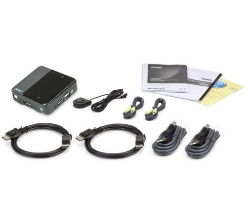 2-х портовый KVM-коммутатор с поддержкой USB, DisplayPort