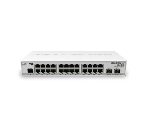 Коммутатор/ CRS326-24G-2S+IN Cloud Router Switch 24 Gigabit ports, 2 SFP+ cages and a desktop case – server room power for your home