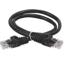 ITK Коммутационный шнур (патч-корд), кат.5Е UTP, 1м, черный