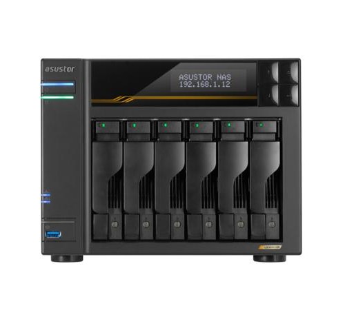 сетевое хранилище ASUSTOR AS6806T 6-Bay NAS/AMD Ryzen V3C14 2,3GHz/16GB DDR5, noHDD(HDD,SSD)/2x5,2х10,Gbe(LAN)/3xUSB3.2,Type-C; 90IX01T6-BW3S00
