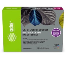 -/ Чернила Cactus CS-BTD60/BT5000set голубой/пурпурный/желтый/черный набор 4x252мл для Brother HL-T4000DW, DCP-T510W, DCP-T710W, MFC-T810W, MFC-T910DW, MFC-T4500DW, DCP-T420W, DCP-T520W, DCP-T720DW, DCP-T820DW, MFC-T920DW