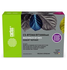 -/ Чернила Cactus CS-BTD60/BT5000set голубой/пурпурный/желтый/черный набор 4x252мл для Brother HL-T4000DW, DCP-T510W, DCP-T710W, MFC-T810W, MFC-T910DW, MFC-T4500DW, DCP-T420W, DCP-T520W, DCP-T720DW, DCP-T820DW, MFC-T920DW