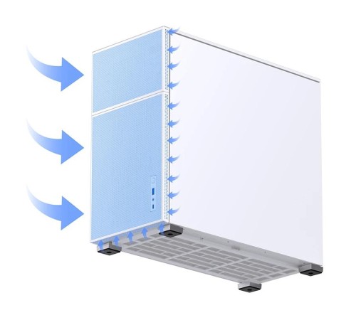 Корпус без блока питания/ Case JONSBO D41 MESH, Midi-Tower, TG, no fan, 1xUSB-A 3.2 + 1xUSB-C 3.2, ATX, mATX White