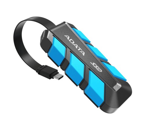 Твердотельный накопитель/ ADATA External SSD SC740, 1000GB, Type-C, USB 3.2 Gen2, R/W 1050/1000 MB/s, 121.8x40.5x22.3mm, Blue (5 лет)