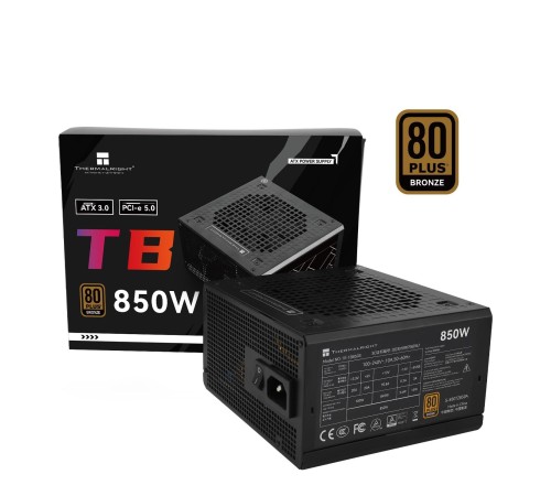 Блок питания 850W/ Power Supply Thermalright, 850W 80+ Bronze (ATX, 3.0, PCIe 5.0, Non-modular, 1x24(20+4)pin 550mm, 1xCPU*2 8(4+4)pin 600+150mm, 1xPCIe*2 8(6+2)pin 500+150mm, 1x12VHPWR PCIe 5.0 12+4pin 600mm, 1xSATA*3+MOLEX4pin*1 400+150+150+150mm, 1xSAT Блок питания 850W/ Power Supply Thermalright, 850W 80+ Bronze (ATX, 3.0, PCIe 5.0, Non-modular, 1x24(20+4)pin 550mm, 1xCPU*2 8(4+4)pin 600+150mm, 1xPCIe*2 8(6+2)pin 500+150mm, 1x12VHPWR PCIe 5.0 12+4pin 600mm, 1xSATA*3+MOLEX4pin*1 400+150+150+150mm, 1xSAT