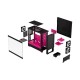 Корпус ПК без блока питания/ Case Fractal Design Pop Air RGB Magenta Core TG Clear Tint, Midi-Tower, 3x120mm RGB, 2xUSB-A 3.2 ATX, mATX, mITX Black/Magenta