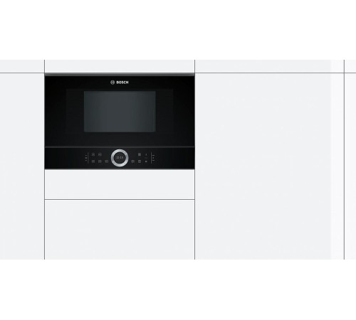 Встраиваемые микроволновые печи BOSCH 900Вт, 5 режимов, инвертер, 21 л, черный, петли справа