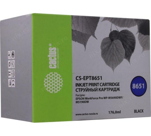 -/ Картридж струйный Cactus CS-EPT8651 T8651 черный (8000стр.) для Epson WF5190/5690