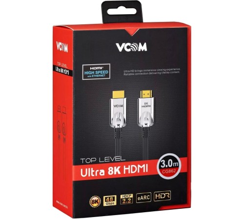 Кабель/ Кабель HDMI 19M/M,ver. 2.1, 8K@60 Hz 3m VCOM <CG862-3M> Кабель/ Кабель HDMI 19M/M,ver. 2.1, 8K@60 Hz 3m VCOM <CG862-3M>
