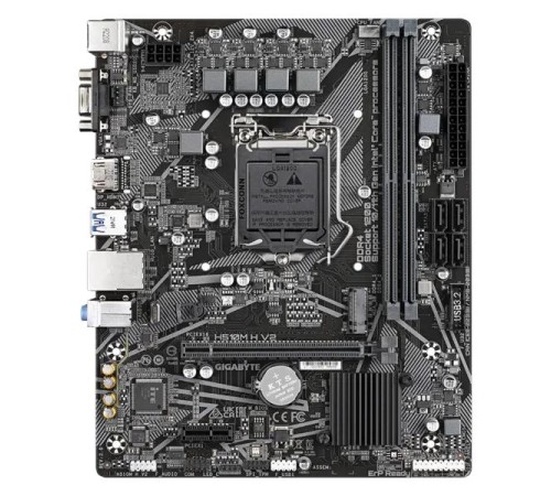 Материнская плата GIGABYTE H510M H V2, LGA1200, Q470, 2*DDR4, 4*SATA, 1*M.2, 2*USB 3.2, 4*USB 2.0, 1*PCIx16, 1*PCIx1, D-Sub+HDMI, mATX