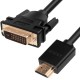 Greenconnect Кабель HDMI-DVI 3.0m черный, OD7.3mm, 28/28 AWG, позолоченные контакты, 19pin AM / 24+1M AM double link, GCR-HD2DVI1-3.0m, тройной экран