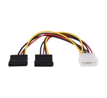 Кабель/ Кабель GoPower MOLEX (f)-2SATA (m) 0.2м PVC RoHS (1/500)
