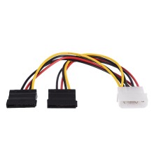 Кабель/ Кабель GoPower MOLEX (f)-2SATA (m) 0.2м PVC RoHS (1/500)