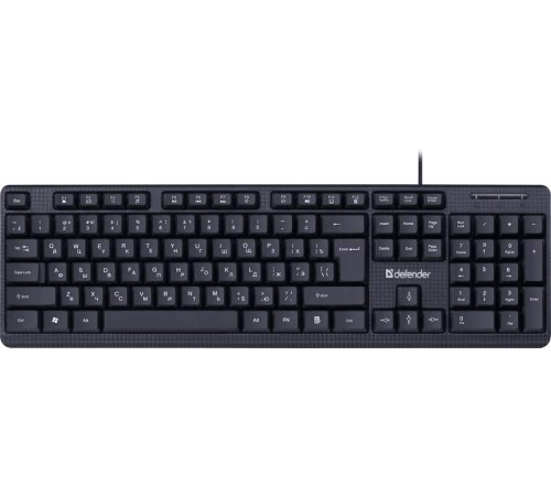 Проводная клавиатура Defender 45162 Daily HB-162 RU,черный,104 кнопки +FN, 1.8м Проводная клавиатура Defender 45162 Daily HB-162 RU,черный,104 кнопки +FN, 1.8м