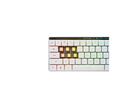 Клавиатра ASUS FALCHION RX LP, 2.4 GHz RF, Bluetooth, 65%, PBT, White