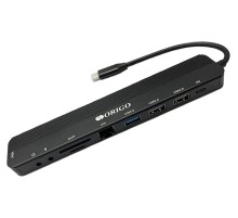 USB хаб ORIGO Док-станция USB-C, 1xUSB 3.0, 1xUSB-C/PD 3.0, 2xUSB 2.0, 1x1000Base-T, 1xHDMI, слот SD/TF/microSD