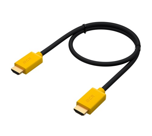 GCR Кабель 3.0m HDMI версия 2.0, HDR 4:2:2, Ultra HD, 4K 60 fps 60Hz/5K*30Hz, 3D, AUDIO, 18.0 Гбит/с, 28/28 AWG, OD7.3mm, тройной экран, черный, желтые коннекторы, GCR-HM441-3.0m