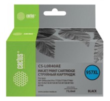 -/ Картридж струйный Cactus CS-L0R40AE 957XL черный (73мл) для HP OfficeJet 8210/8218/8720/8725/8730