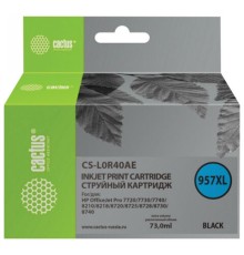 -/ Картридж струйный Cactus CS-L0R40AE 957XL черный (73мл) для HP OfficeJet 8210/8218/8720/8725/8730
