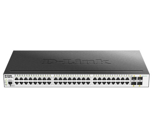 Коммутатор D-Link Управляемый L2 коммутатор, 48x1000Base-T, 4x1000Base-X SFP, защита от статического электричества до 6 кВ, CLI, консольный порт RJ-45, RPS, поддержка Dying Gasp