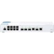 Коммутатор/ QNAP QSW-M408-2C Managed switch 10 Gb / s with 4 SFP + ports, 2 of which are combined with RJ-45, 8 1 Gb / s RJ-45 ports, bandwidth up to 96 Gb / s, JumboFrame support