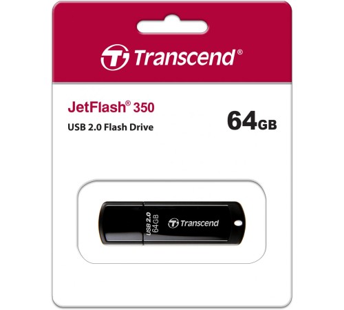Флеш-накопитель/ Transcend 64GB JetFlash 350 (Black) USB 2.0 Флеш-накопитель/ Transcend 64GB JetFlash 350 (Black) USB 2.0