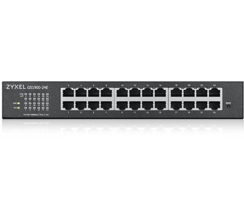 Коммутатор/ ZYXEL GS1900-24E, Smart L2 switch rack 19 ", 24xGE, desktop, silent
