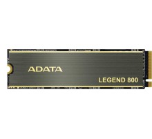 Твердотельный накопитель/ ADATA SSD LEGEND 800, 1000GB, M.2(22x80mm), NVMe 1.4, PCIe 4.0 x4, 3D NAND, R/W 3500/2200MB/s, IOPs н.д./н.д., TBW 600, DWPD 0.55, with Heat Sink (3 года)