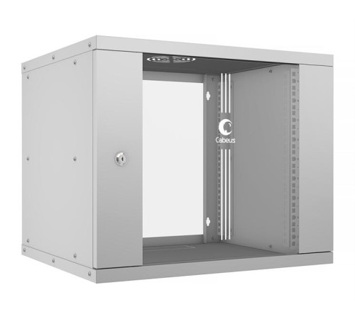 Cabeus WSC-05D-9U55/45 Шкаф телекоммуникационный настенный 19" 9U, серия LIGHT разборный, дверь стекло, цвет серый Cabeus WSC-05D-9U55/45 Шкаф телекоммуникационный настенный 19" 9U, серия LIGHT разборный, дверь стекло, цвет серый