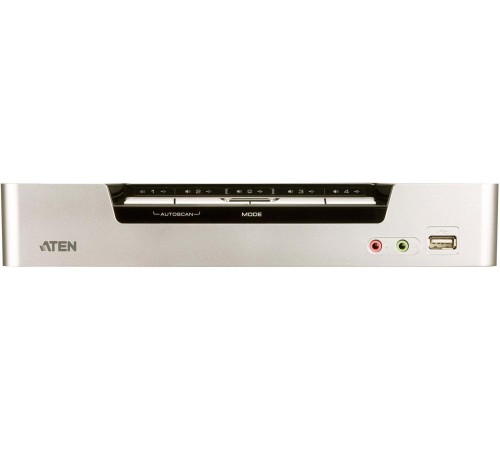 Переключатель, электрон., KVM+Audio+USB 2.0,  1 user USB+HDMI =>  4 cpu USB+HDMI, соШнур. USB 2х1.8м., настол., исп.стандарт, без OSD, некаскад./ATEN./ CUBIQ 4 PORT HDMI KVMP SWITCH W/1.8M