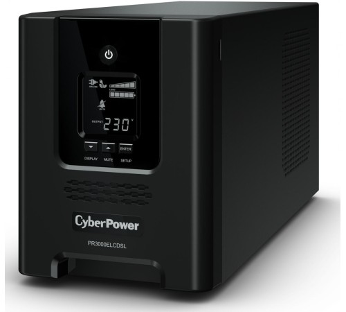 ИБП CyberPower PR3000ELCDSL, Line-Interactive, 3000VA/2700W, 8 IEC-320 С13, 1 IEC C19 розеток, USB&Serial, SNMPslot, LCD дисплей, Black, 0.6х0.3х0.4м., 29.6кг., замена для АРС SMC3000I, SMC3000I-RS и SMT3000I/ UPS Line-Interactive CyberPower PR3000ELCDSL