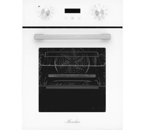 Электрический духовой шкаф Monsher/ ширина 45 см, High-Tech, 50 л, гидролизная очистка, 9 режимов, белый Электрический духовой шкаф Monsher/ ширина 45 см, High-Tech, 50 л, гидролизная очистка, 9 режимов, белый