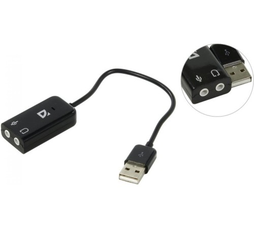 Defender Внешняя USB звуковая карта Audio USB USB - 2х3,5 мм jack, 0.1 м
