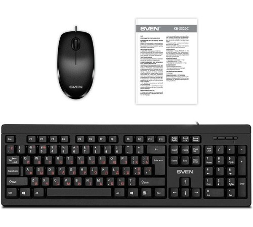 Набор клавиатура+мышь SVEN KB-S320C черный (104 кл., 1000DPI, 2+1кл.)
