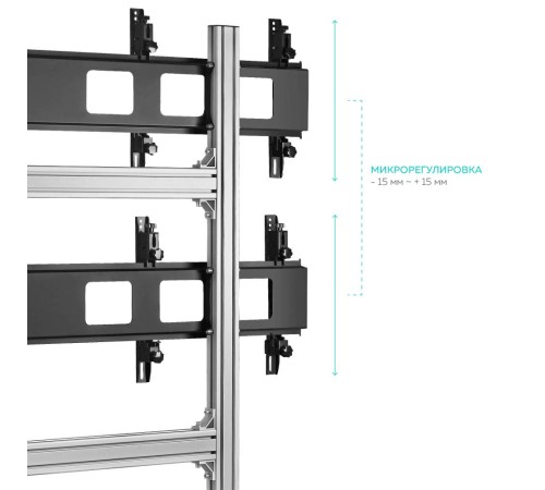ONKRON напольный мобильный стенд для видеостен 2х2 4 x 43”- 55" FSPRO2L-22 серебристый ONKRON напольный мобильный стенд для видеостен 2х2 4 x 43”- 55" FSPRO2L-22 серебристый