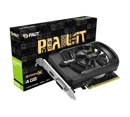 Видеокарта Palit PA-GTX1650 StormX  6G GTX1650 STORMX 4G GDDR5 128bit DVI HDMI NE51650006G1-1170F (Вскрытая упаковка)