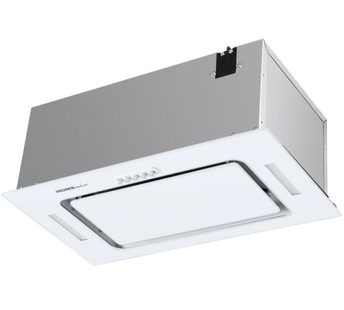ВЫТЯЖКА HOMSair CROСUS PUSH 52 Glass White/ полновстраиваемая, кнопочное управление, 3 скорости, 850 м3/ч, до 30 м2, 53 дБ, угольный фильтр CF02X - 2 шт, ШхВхД: 518х191х290 мм, белый цвет