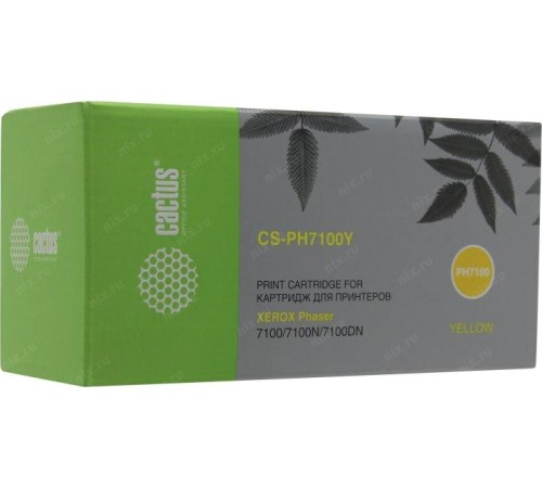 -/ Картридж лазерный Cactus CS-PH7100Y 106R02608 желтый (4500стр.) для Xerox Phaser 7100/7100N/7100DN