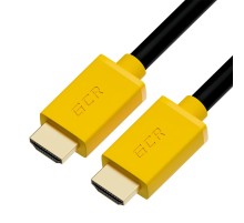 GCR Кабель 15.0m HDMI версия 2.0, HDR 4:2:0, Ultra HD, 4K 60 fps 60Hz/5K*30Hz, 3D, AUDIO, 18.0 Гбит/с, 28/28 AWG, OD7.3mm, тройной экран, черный, желтые коннекторы, GCR-HM441-15.0m