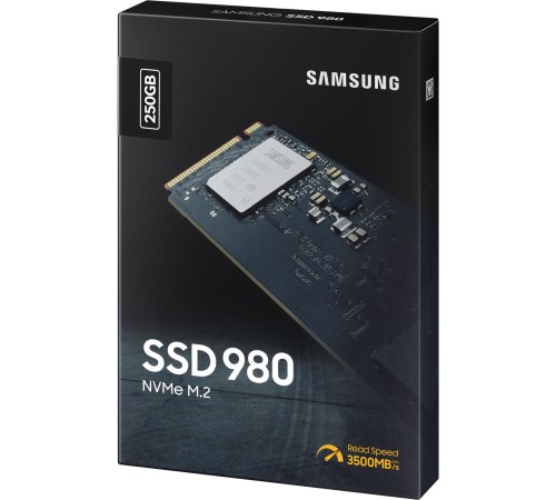 Твердотельные накопители/ Samsung SSD 980, 250GB, M.2(22x80mm), NVMe 1.4, PCIe 3.0 x4, 3-bit MLC, R/W 2900/1300MB/s, IOPs 230 000/320 000, TBW 150, DWPD 0.33 (12 мес.) Твердотельные накопители/ Samsung SSD 980, 250GB, M.2(22x80mm), NVMe 1.4, PCIe 3.0 x4, 3-bit MLC, R/W 2900/1300MB/s, IOPs 230 000/320 000, TBW 150, DWPD 0.33 (12 мес.)