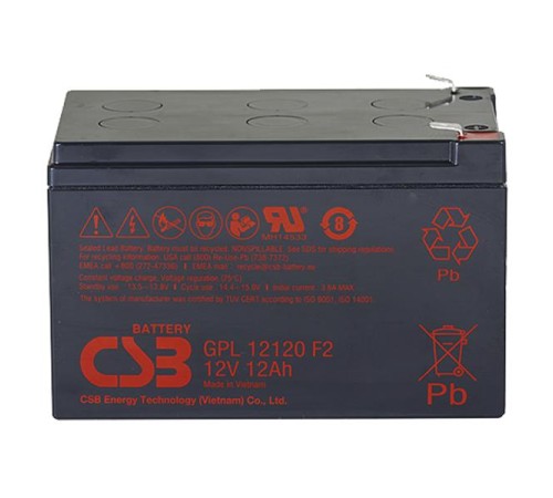 АКБ CSB Аккумуляторная батарея для ИБП (10-12 лет) (12V / 12Ah)