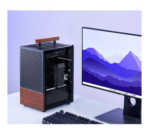 Корпус без блока питания/ Case JONSBO T6, Mini-Tower, 1x140mm, 1xUSB-A 3.0 + 1xUSB-C 3.2, mITX, wood panel + wooden handle Black Корпус без блока питания/ Case JONSBO T6, Mini-Tower, 1x140mm, 1xUSB-A 3.0 + 1xUSB-C 3.2, mITX, wood panel + wooden handle Black