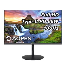 Монитор 23,8'' AOPEN 24SH2YEbmihux IPS, 1920x1080, 1 / 4ms, 250cd, 100Hz, 1xHDMI(1.4) + 1xType-C(65W) + Audio out, Speakers 1Wx2, FreeSync, H.Adj. 80   (by ACER)