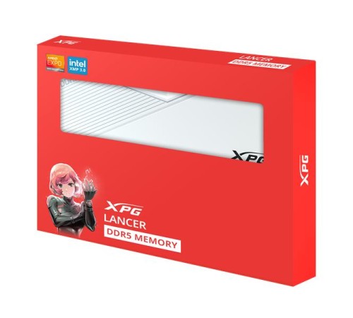 Оперативная память ADATA LANCER DDR5 DIMM 32GB 6400MHz 2*16GB 32-39-39 1.4V WHITE DUAL COLOR BOX