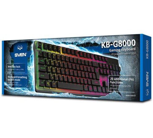 Игровая клавиатура SVEN KB-G8000 (105кл.. 20 Fn функций. подсветка)