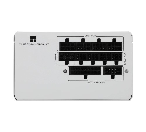 Блок питания 750W/ Power Supply Thermalright, 750W 80+ Gold (ATX, 3.1, PCIe 5.1, Non-modular, 1x24(20+4)pin, 1xCPU 8(4+4)pin, 2xPCIe*2 8(6+2)pin, 5xSATA3, 1x12+4pin (12VHPWR PCIe 5.1 12+4pin 600mm), 3xMOLEX4pin, Active, 120x120mm, 150x140x86mm, APFC, whit