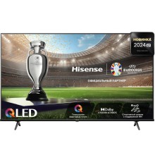 Телевизор ЖК 75'' Hisense/ 75", QLED, Ultra HD, Smart TV (ОС VIDAA U6), Wi-Fi, PCI 2000, DVB-T2/T/C/S2/S, 2х10W, CI+(1.4), 3хHDMI, 2хUSB, Works with Alexa, Alexa Built-in, VIDAA Voice, Yandex, Black 2024
